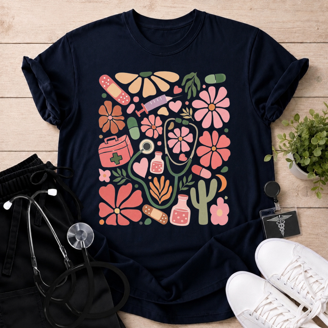 Medical Botanical Icons T-Shirt