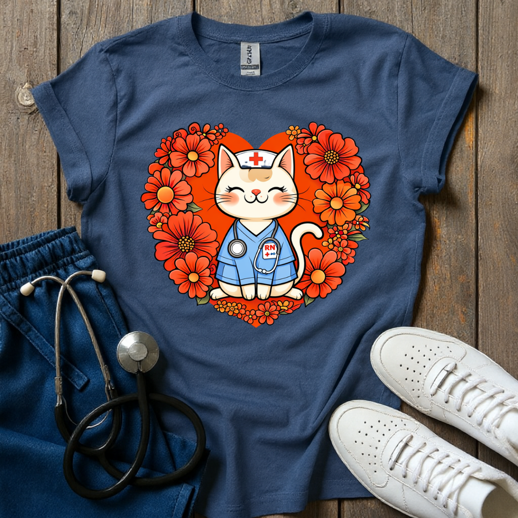 Caring Cat RN T-Shirt