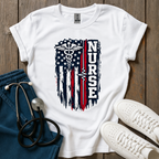 Vintage Nurse American Flag T-Shirt