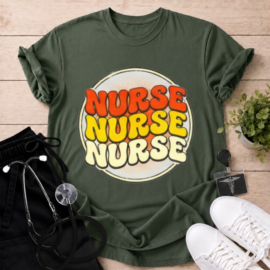 Nurse x3 Retro Bubble T-Shirt