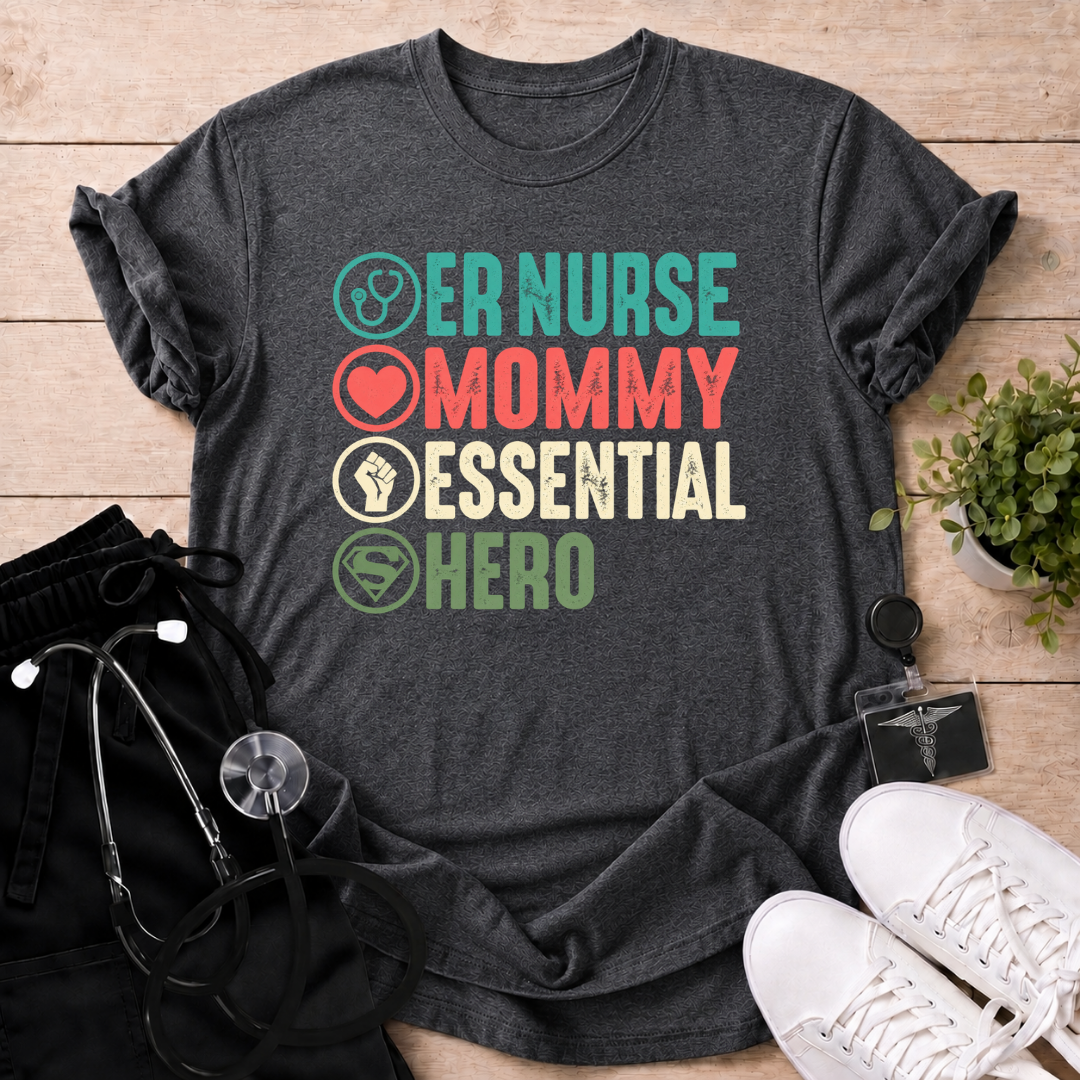 ER Nurse Mommy Essential Hero T-Shirt