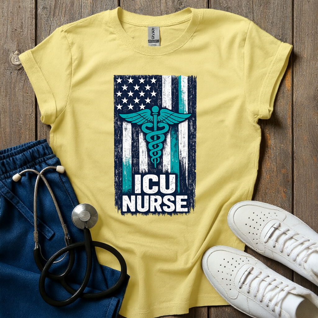 ICU Nurse Flag T-Shirt