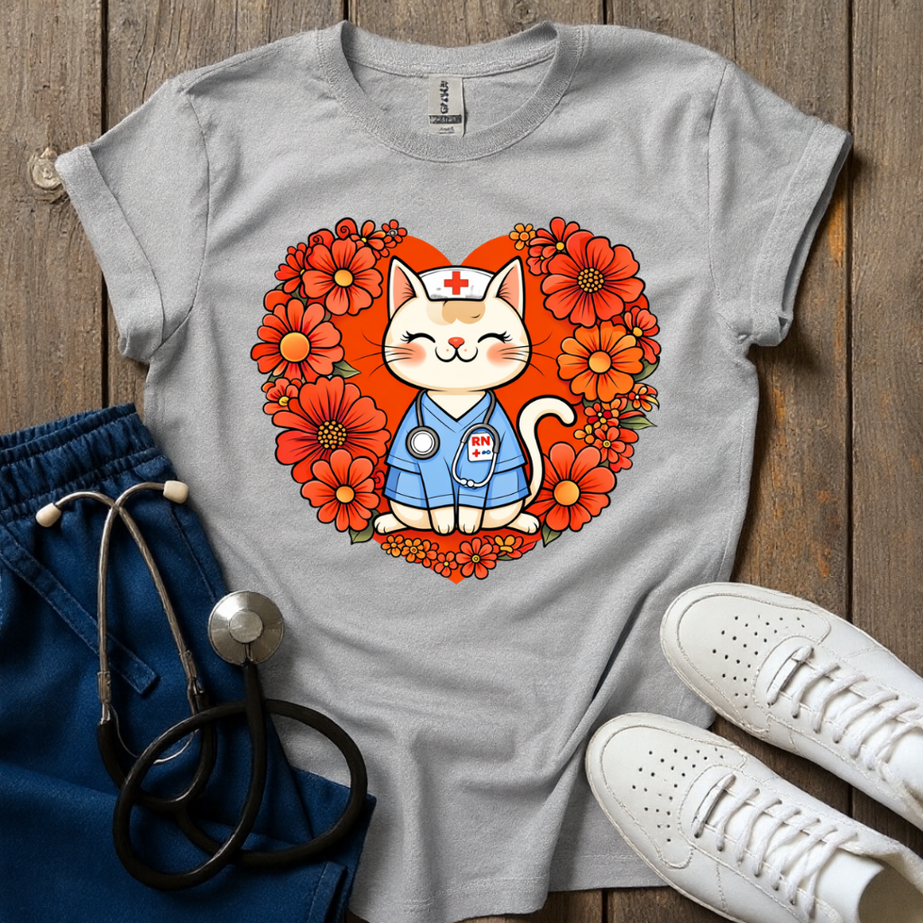 Caring Cat RN T-Shirt