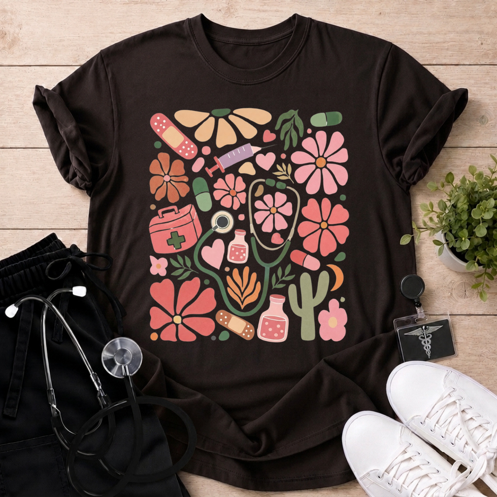 Medical Botanical Icons T-Shirt