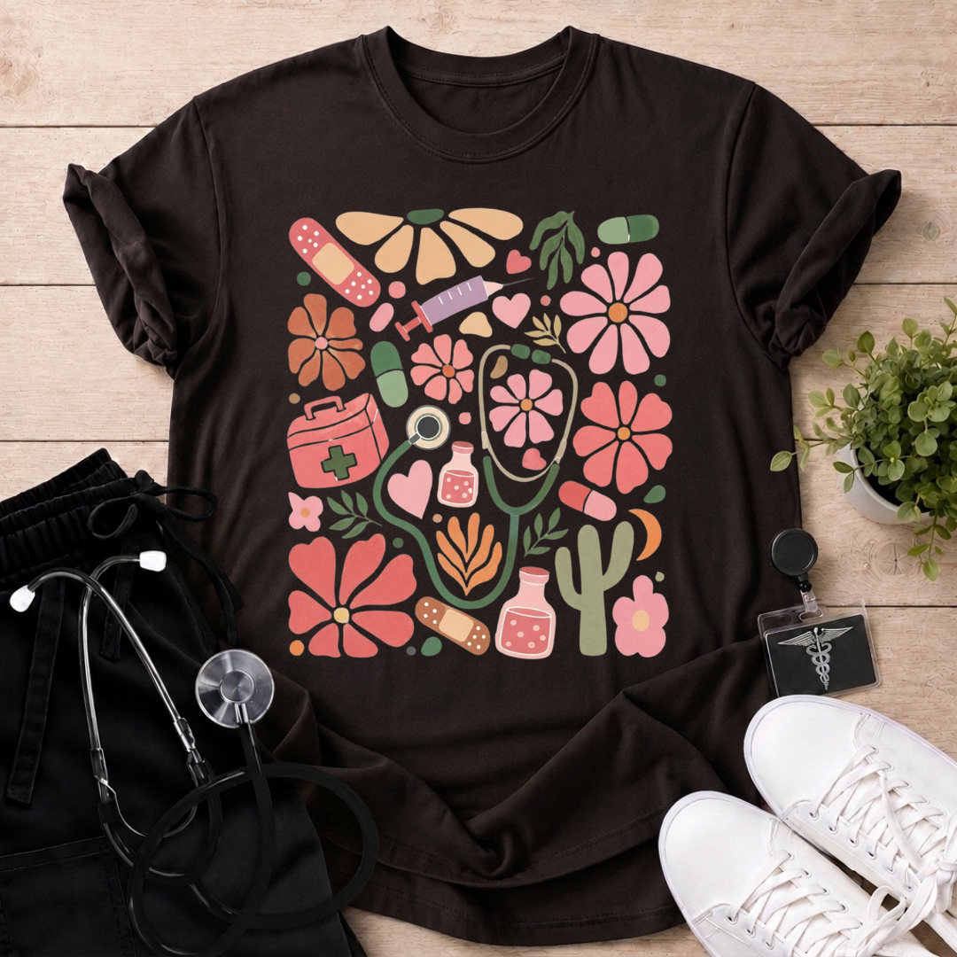 Medical Botanical Icons T-Shirt