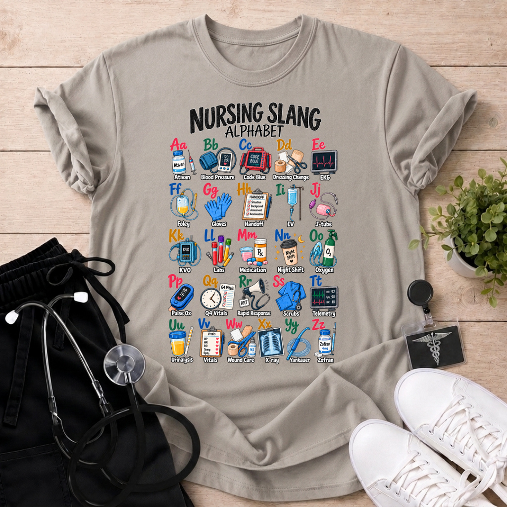 Nursing Slang Alphabet T-Shirt