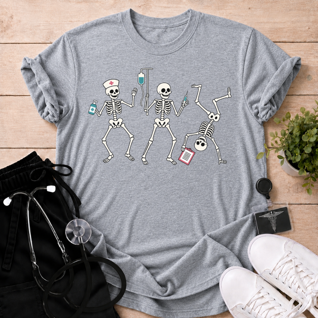 Dancing Skeleton Nurse T-Shirt