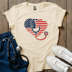 Patriotic Stethoscope Heart T-Shirt