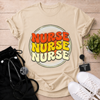 Nurse x3 Retro Bubble T-Shirt