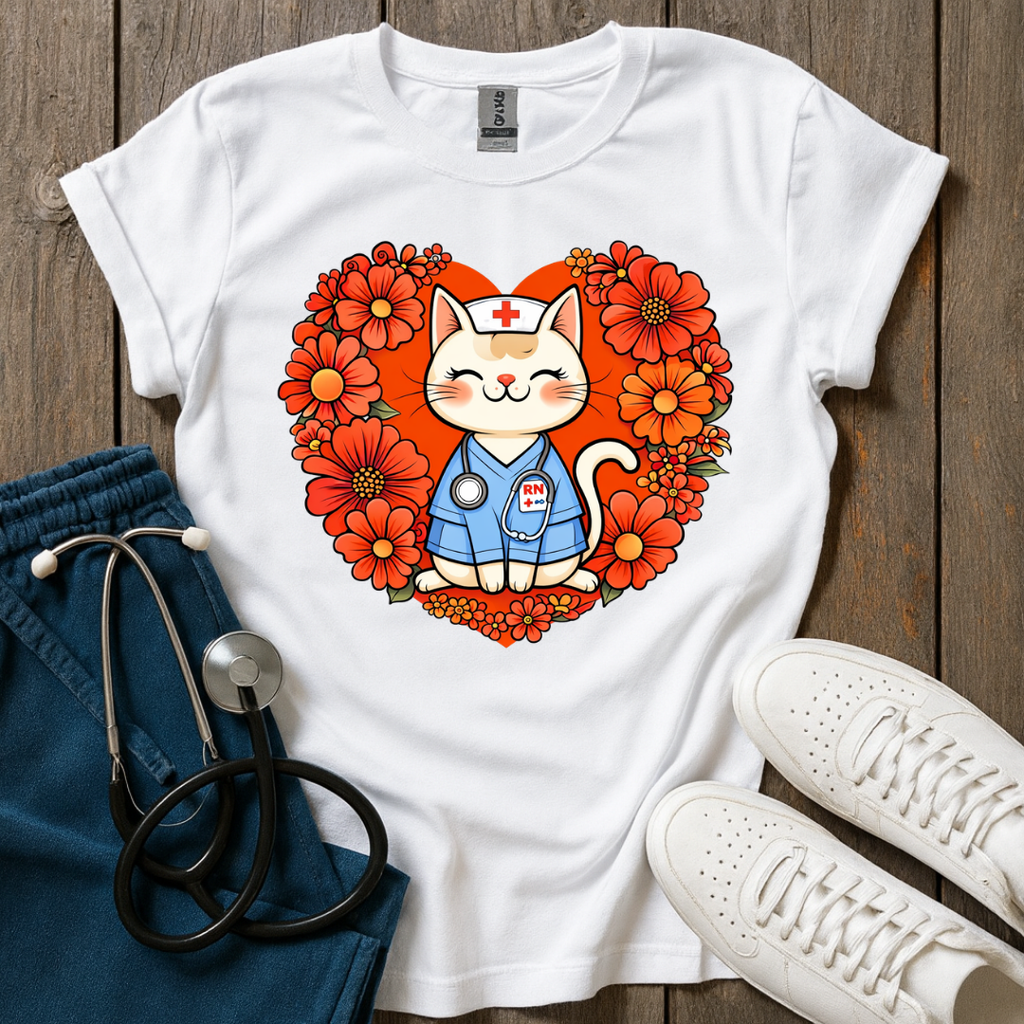 Caring Cat RN T-Shirt