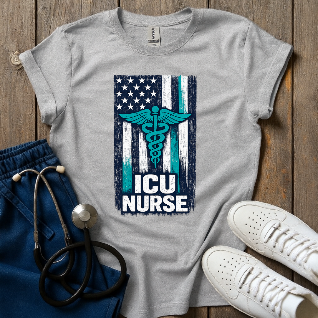 ICU Nurse Flag T-Shirt