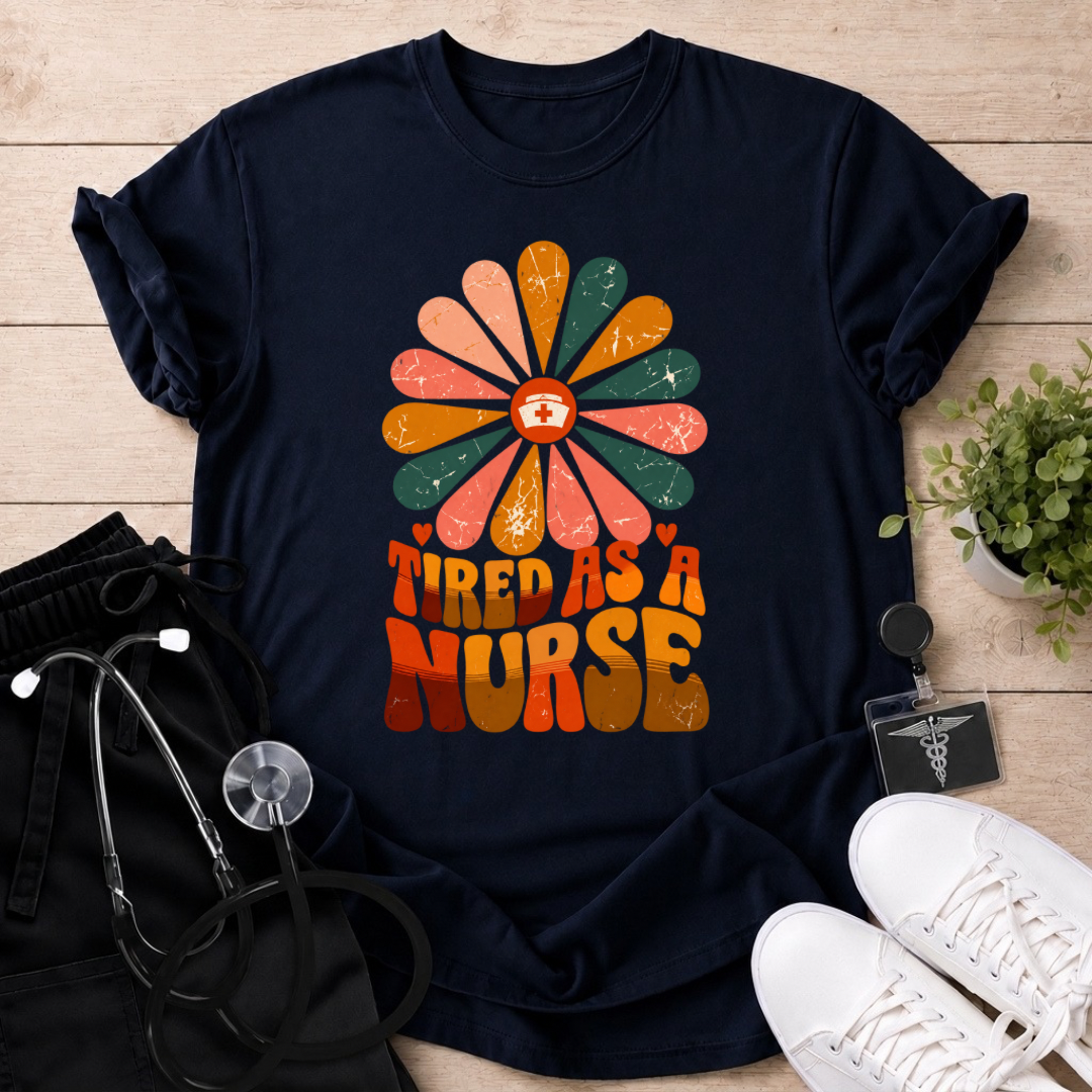Tired As A Nurse Retro T-Shirt