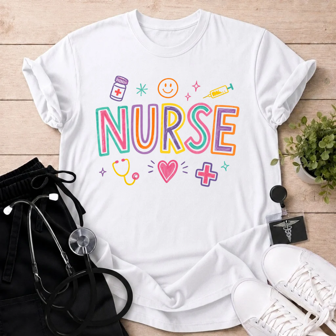 Happy Nurse Doodles T-Shirt
