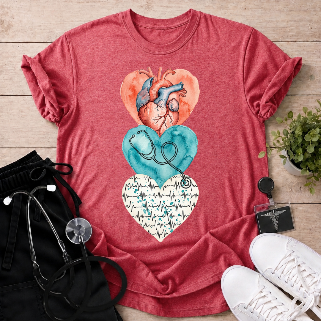 Watercolor Heart Trio T-Shirt