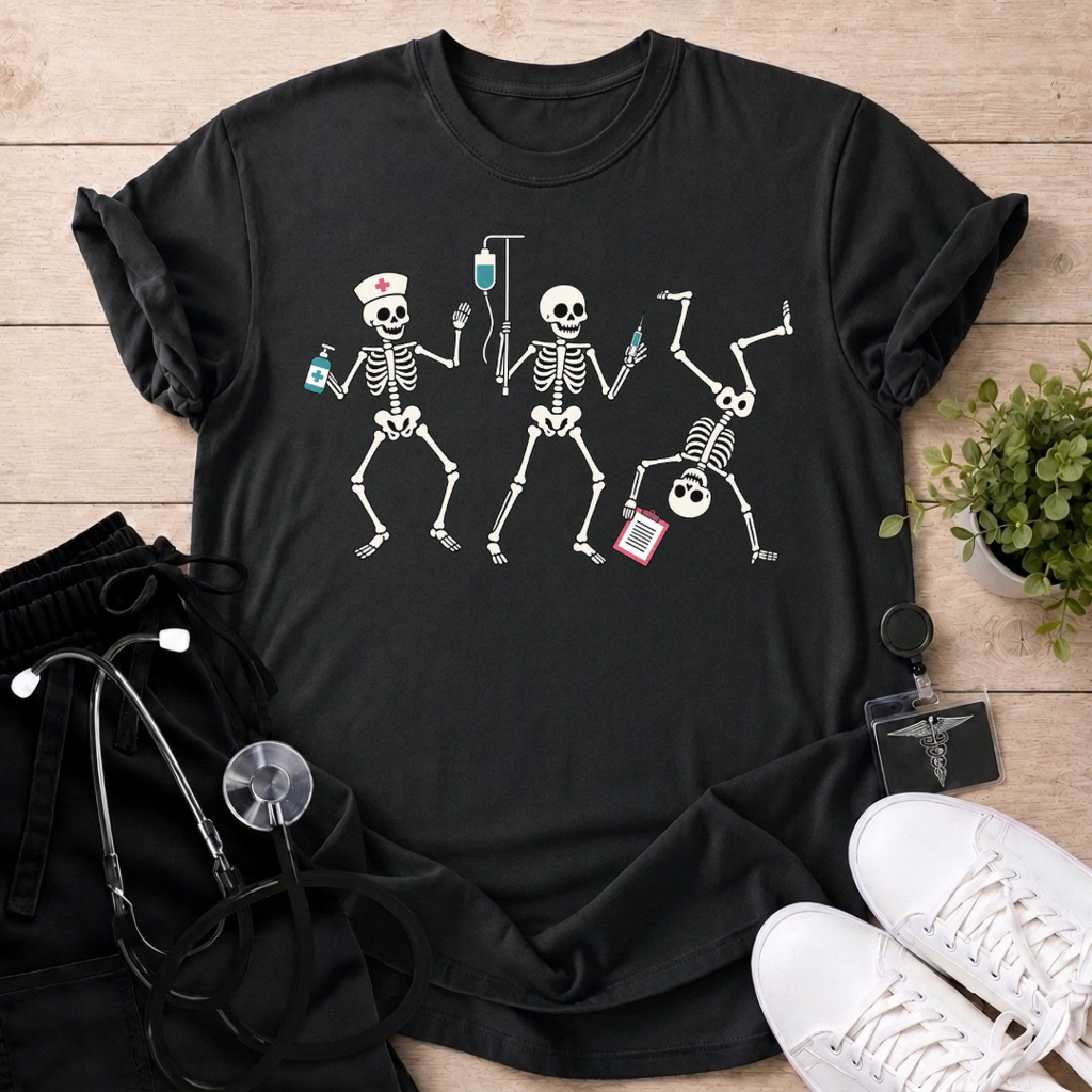 Dancing Skeleton Nurse T-Shirt