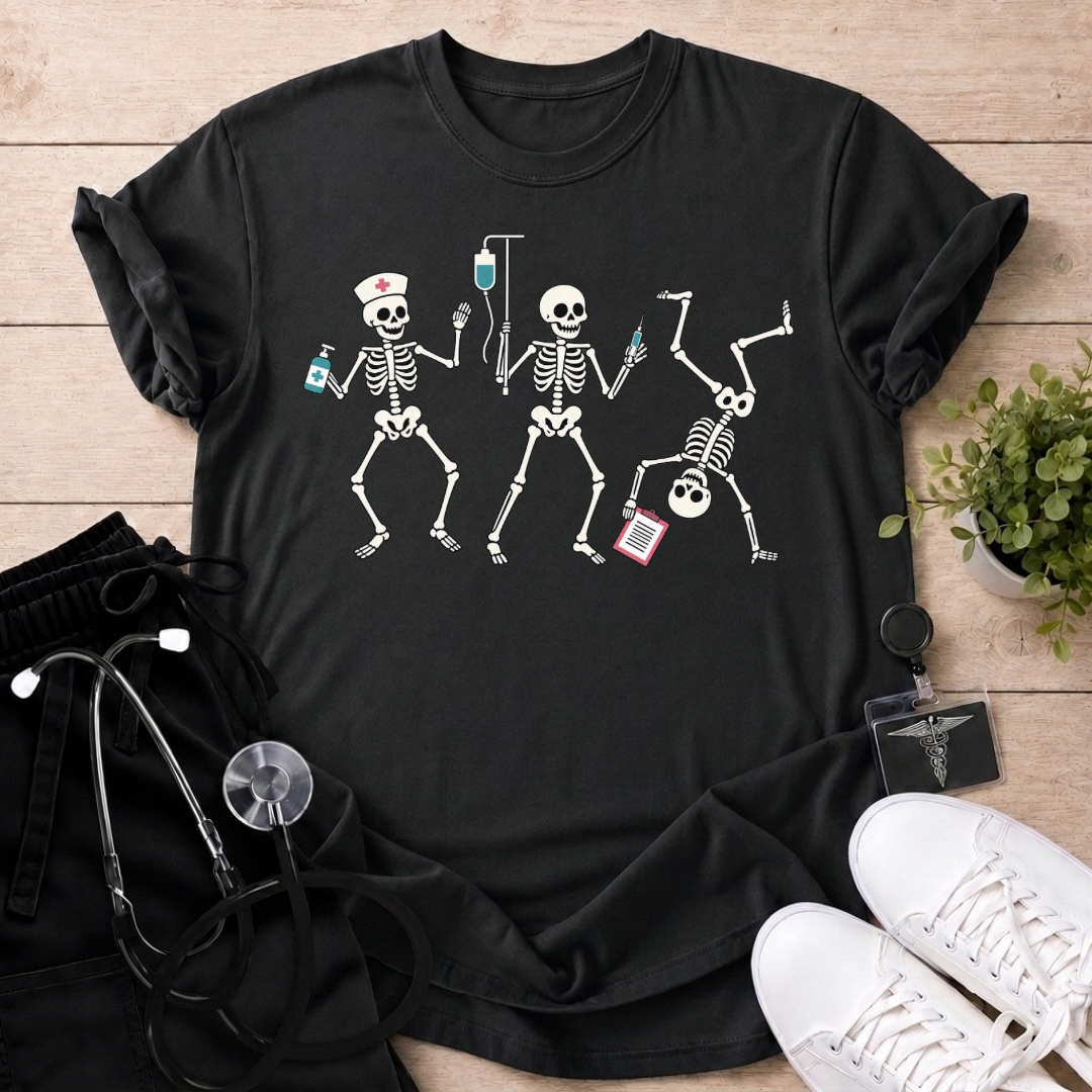 Dancing Skeleton Nurse T-Shirt