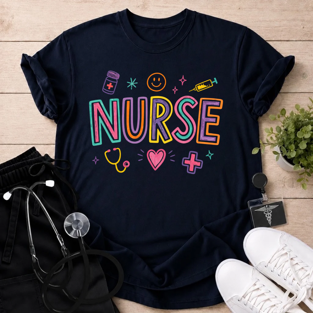 Happy Nurse Doodles T-Shirt
