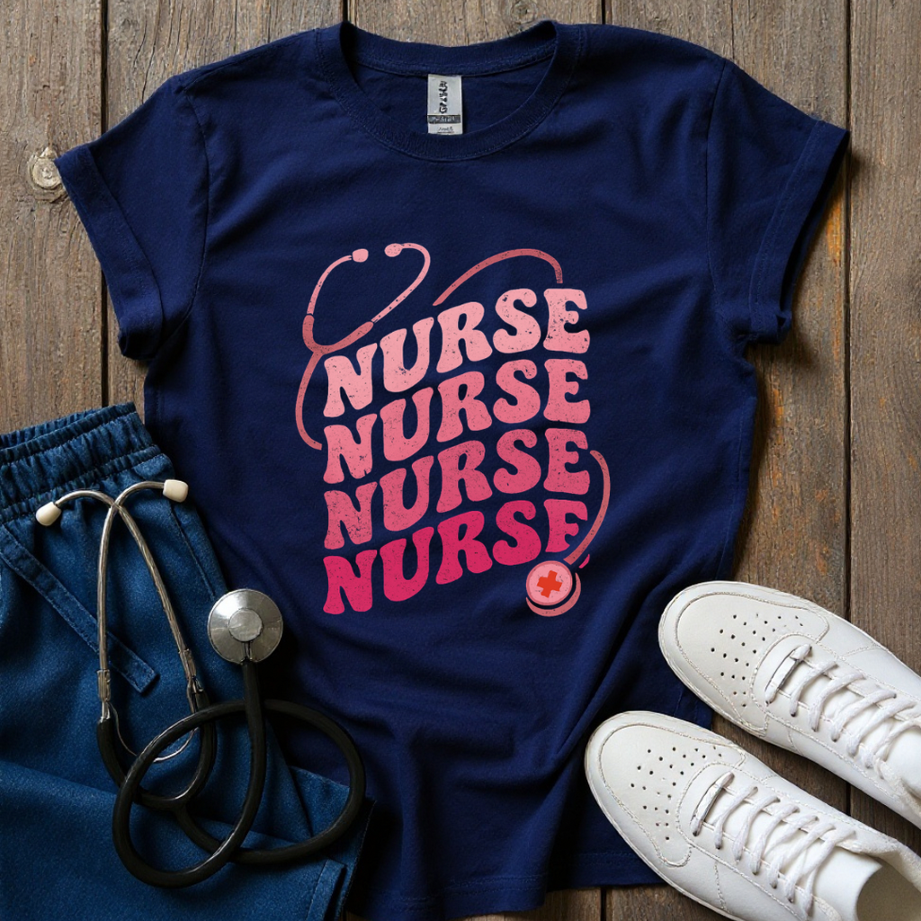 Pink Nurse Repeat T-Shirt