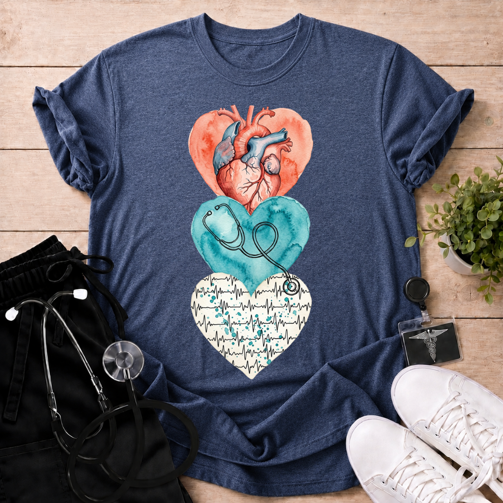 Watercolor Heart Trio T-Shirt