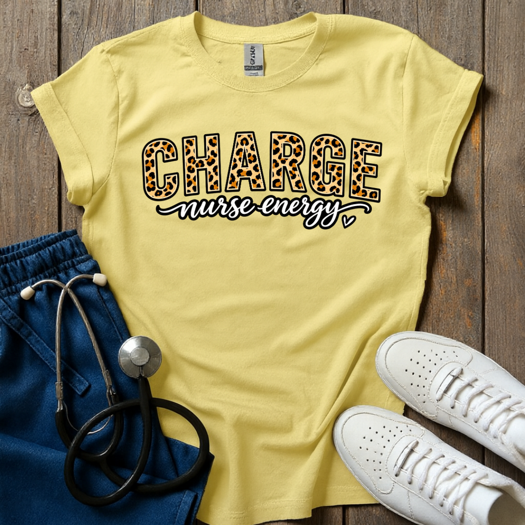 Leopard Charge Nurse T-Shirt
