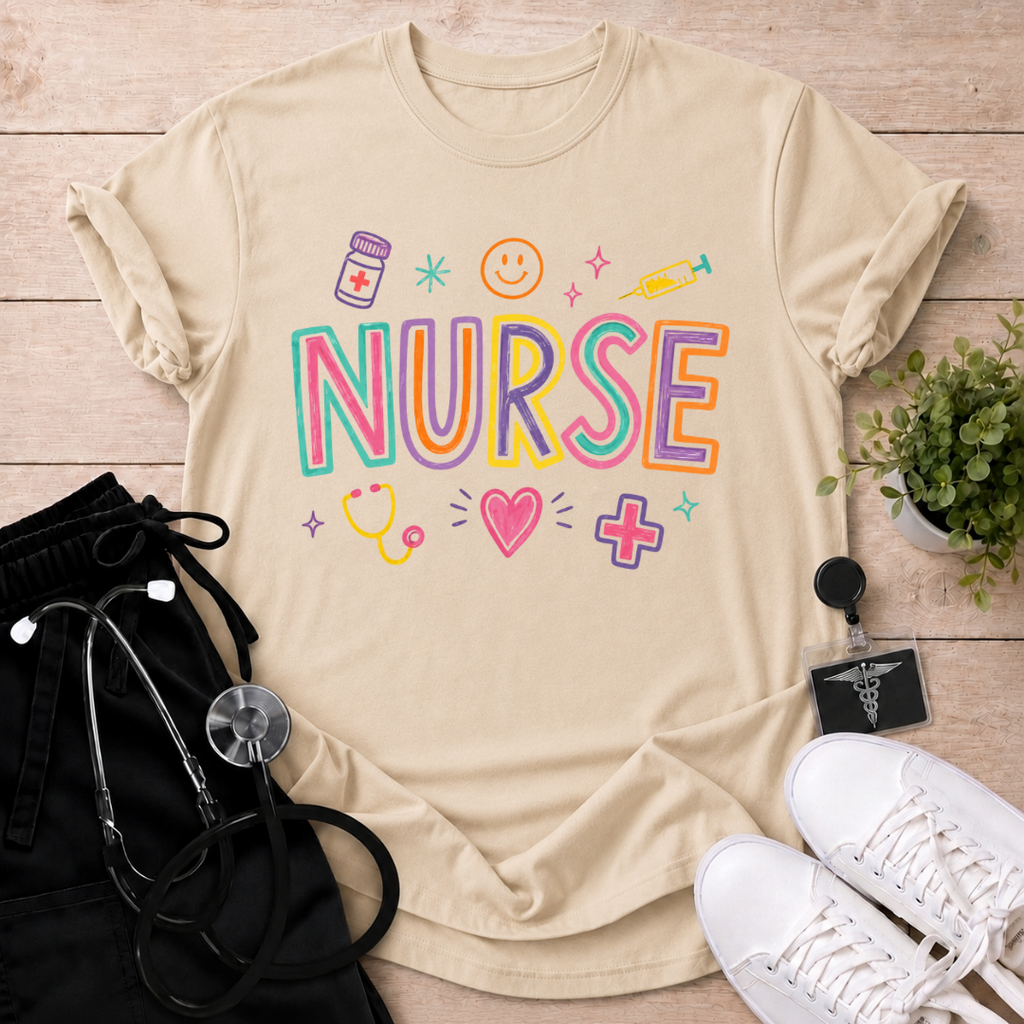 Happy Nurse Doodles T-Shirt