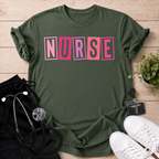 Pink Nurse Grid T-Shirt
