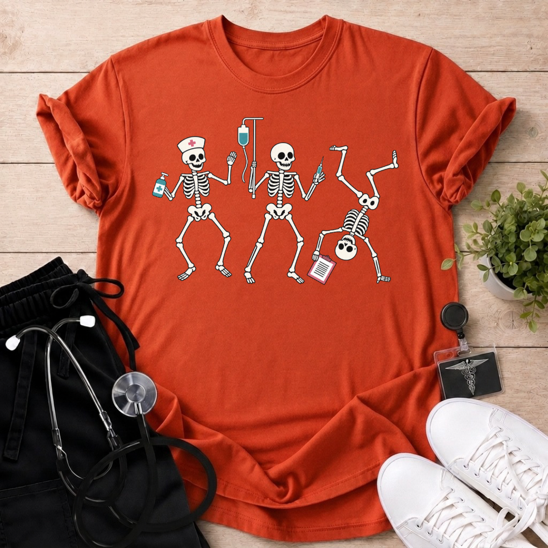 Dancing Skeleton Nurse T-Shirt
