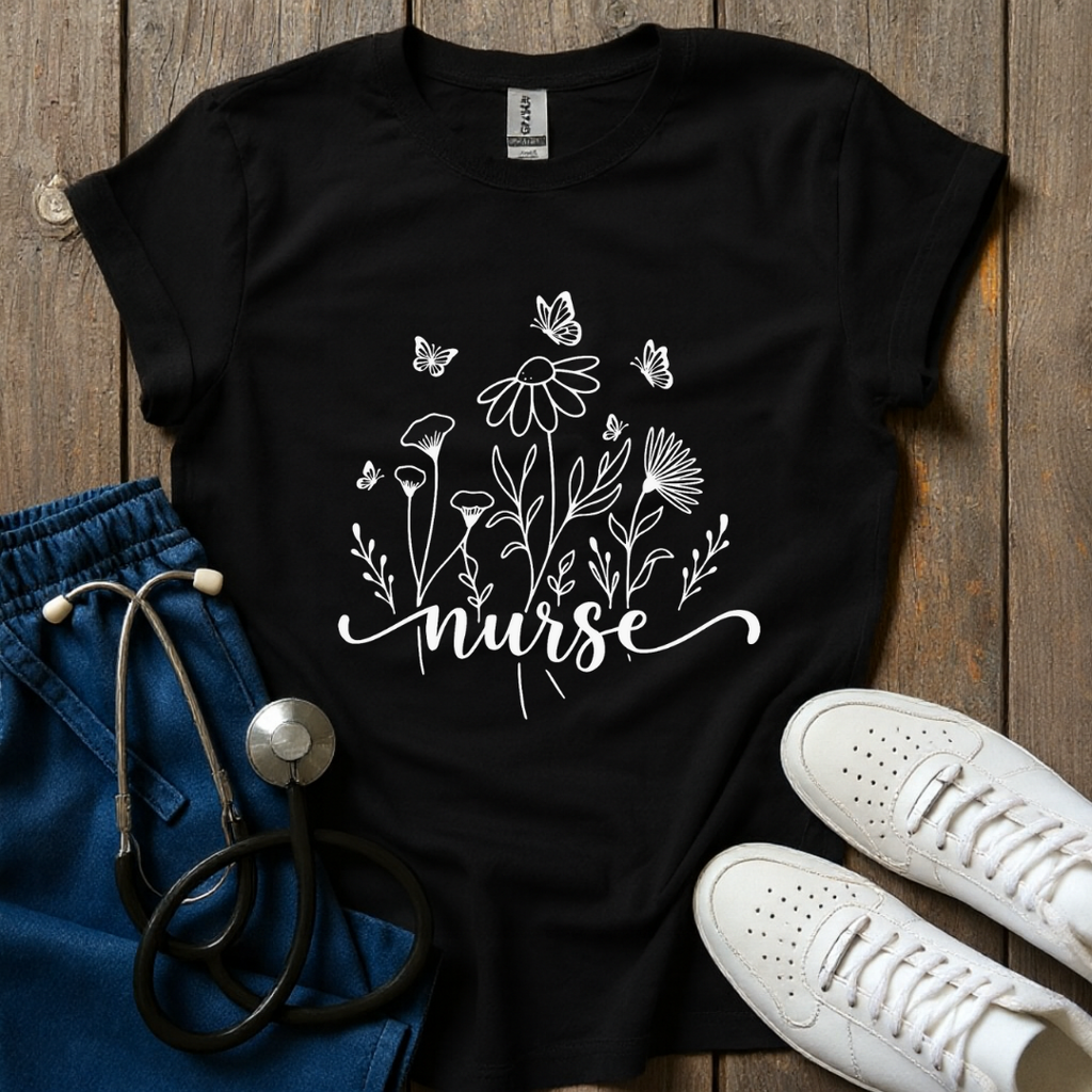 Flowers and Butterflies T-Shirt