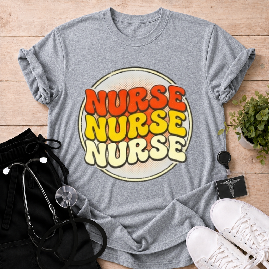 Nurse x3 Retro Bubble T-Shirt