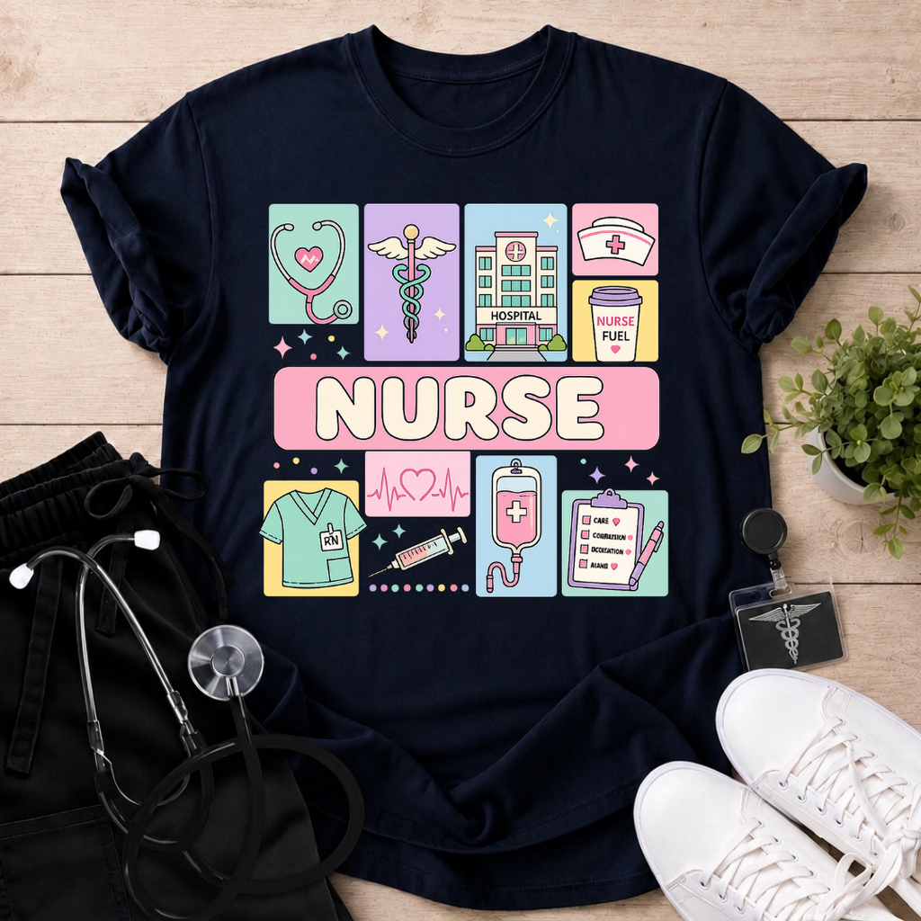 Cute Nurse Icons T-Shirt