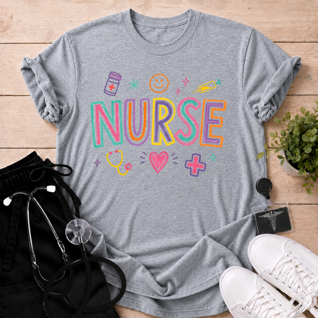Happy Nurse Doodles T-Shirt