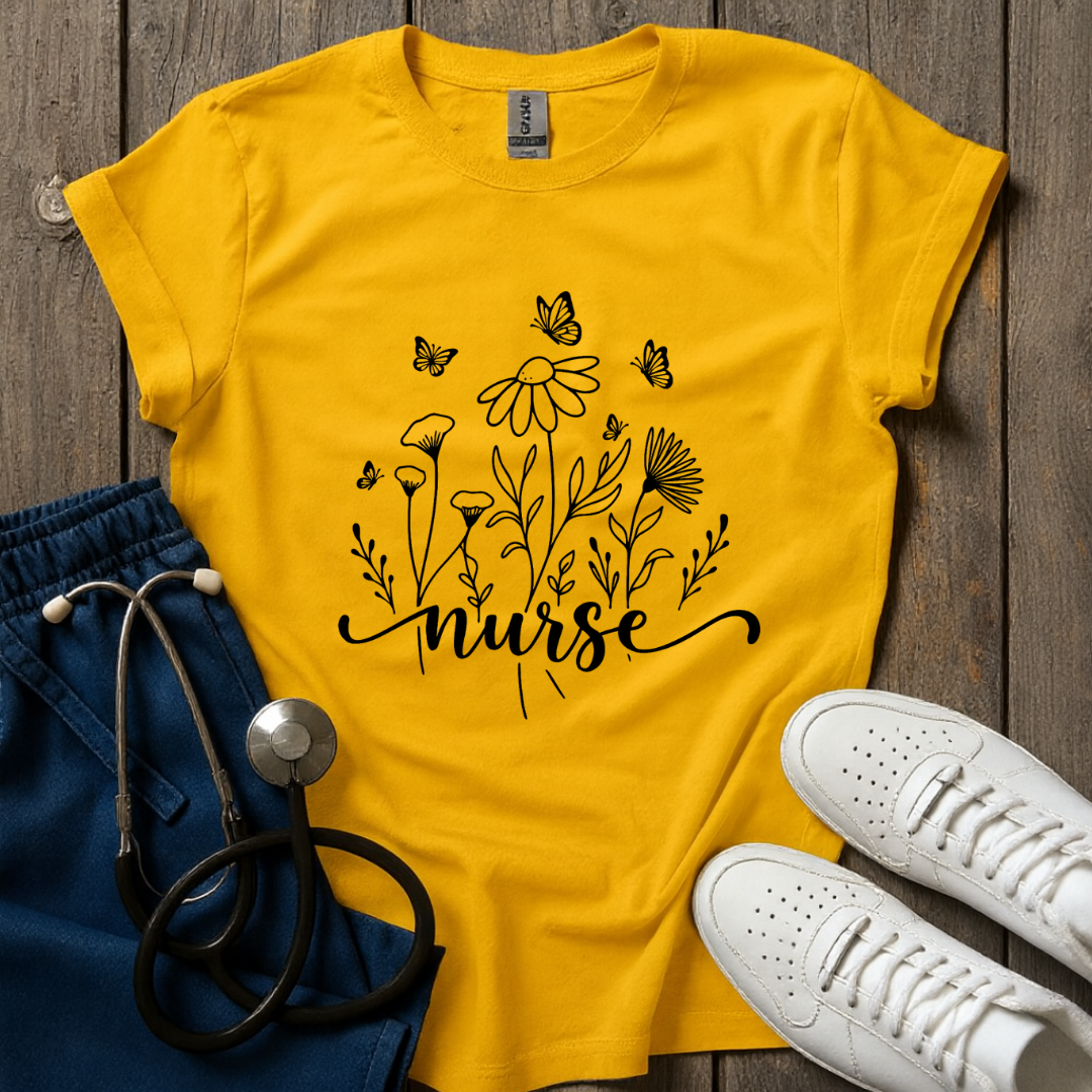 Flowers and Butterflies T-Shirt
