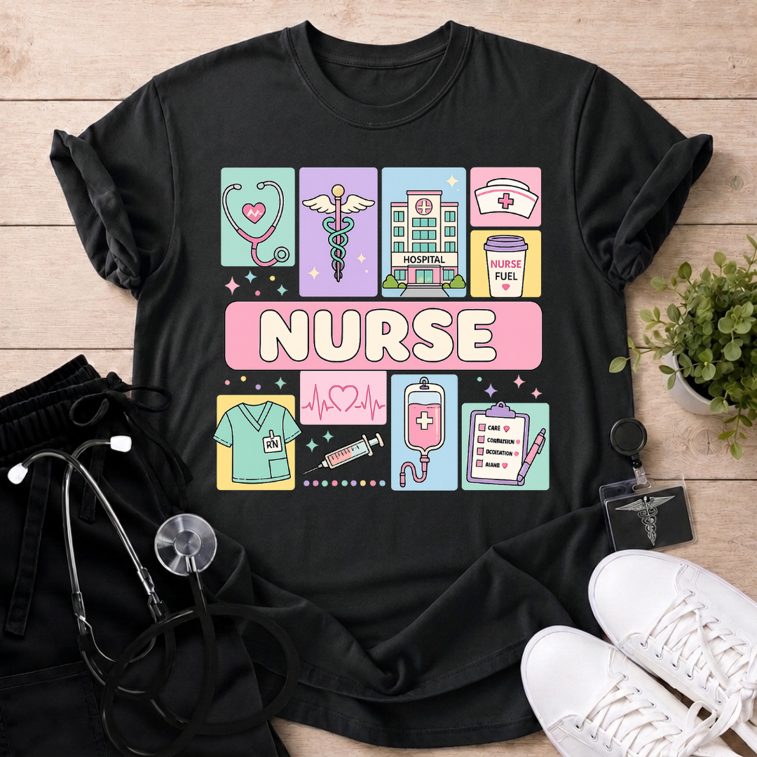 Cute Nurse Icons T-Shirt