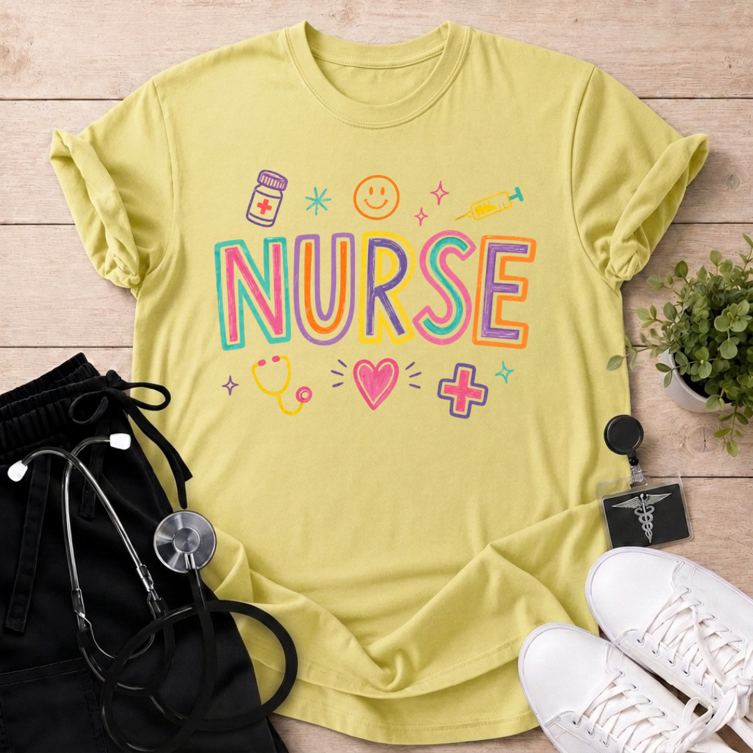 Happy Nurse Doodles T-Shirt