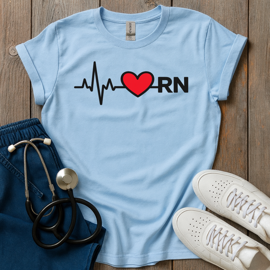 EKG Heart RN T-Shirt