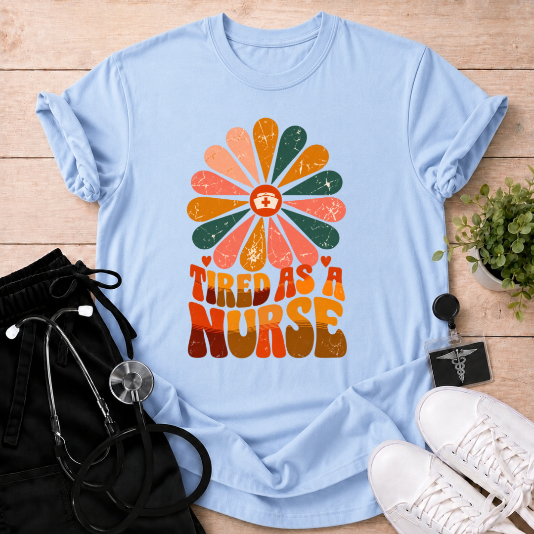 Tired As A Nurse Retro T-Shirt