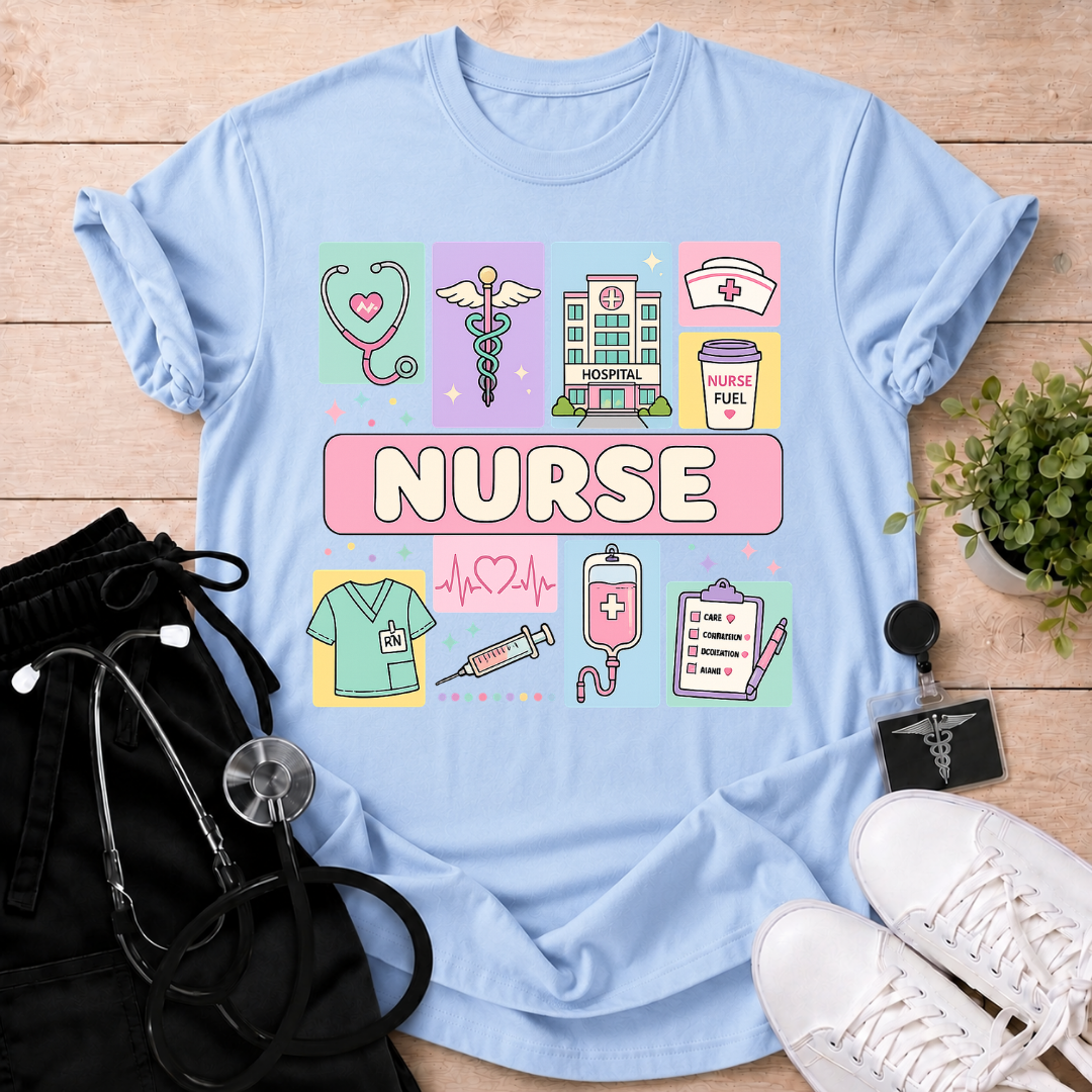 Cute Nurse Icons T-Shirt