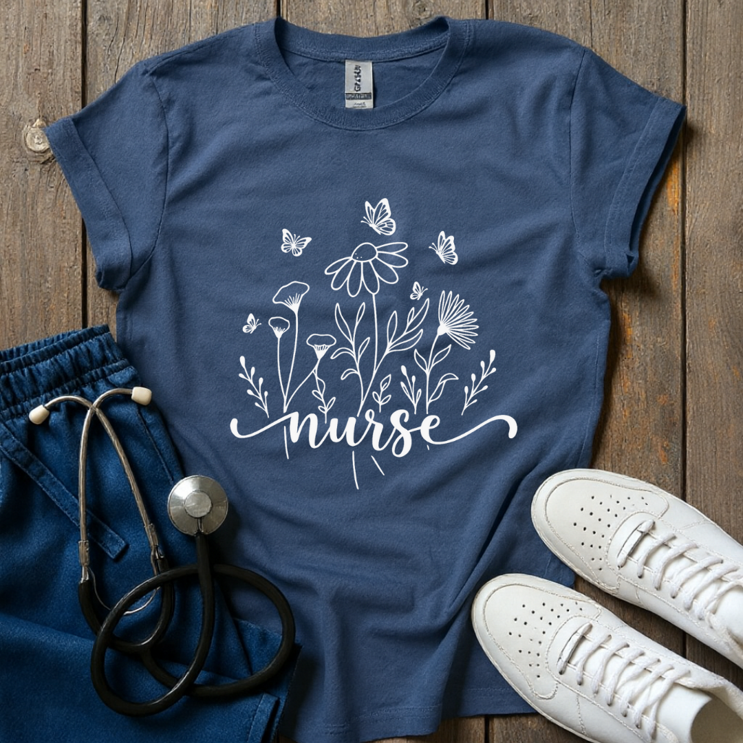 Flowers and Butterflies T-Shirt