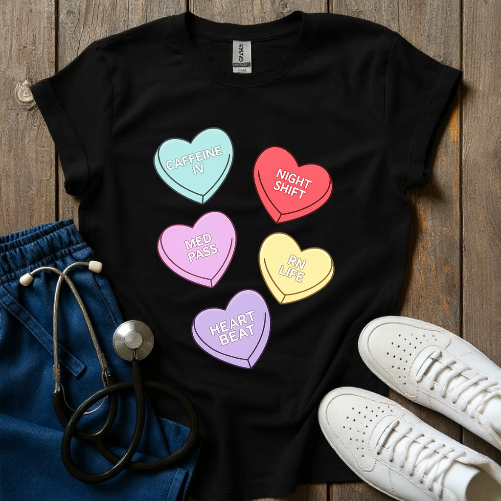 Nurse Candy Hearts T-Shirt