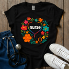Nurse Round Flowers T-Shirt