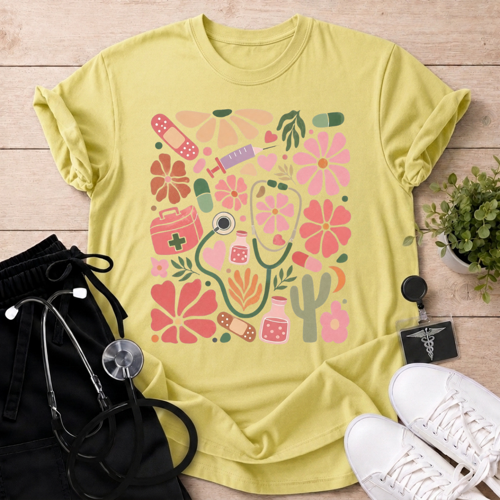 Medical Botanical Icons T-Shirt