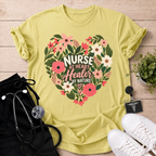 Nurse at Heart Floral T-Shirt