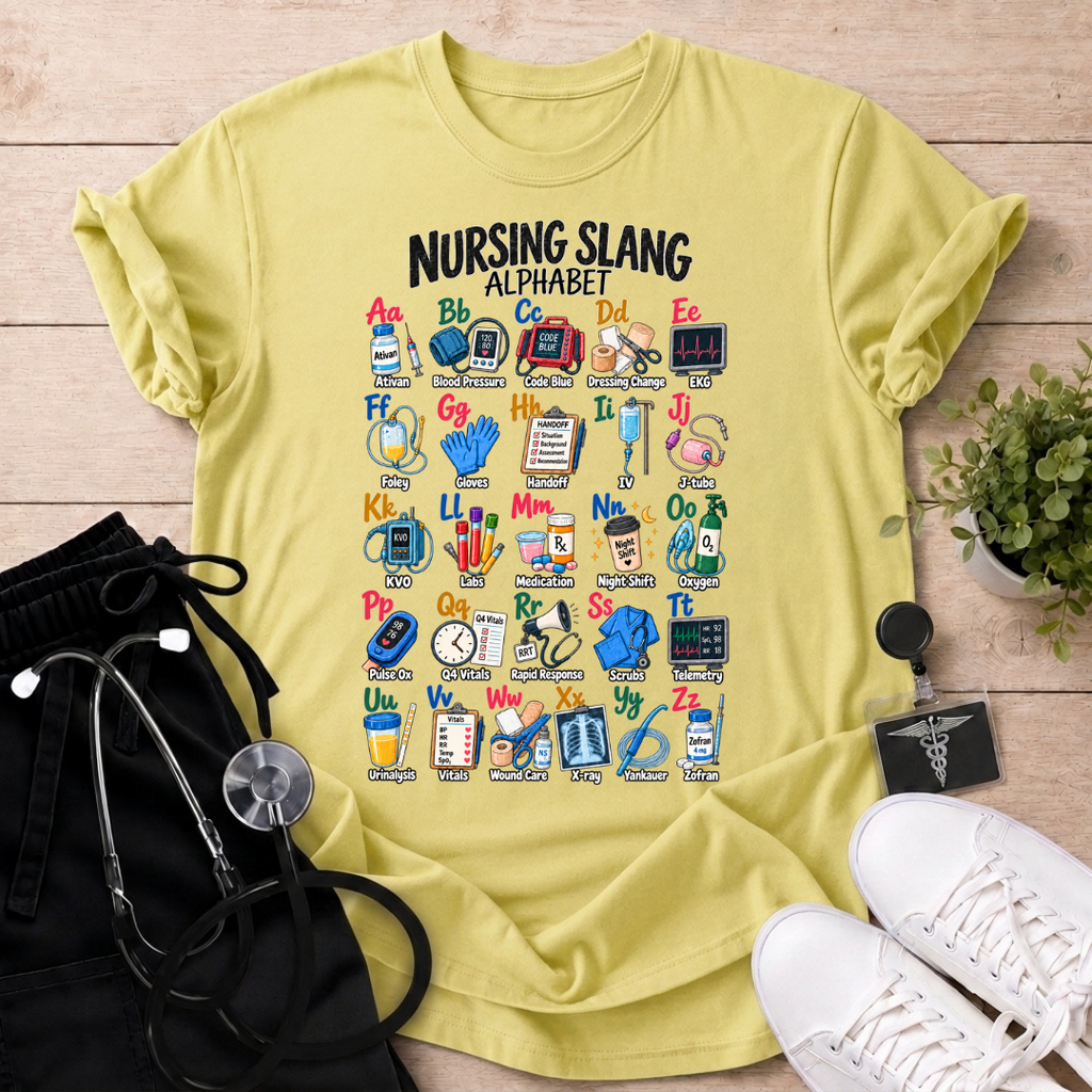 Nursing Slang Alphabet T-Shirt