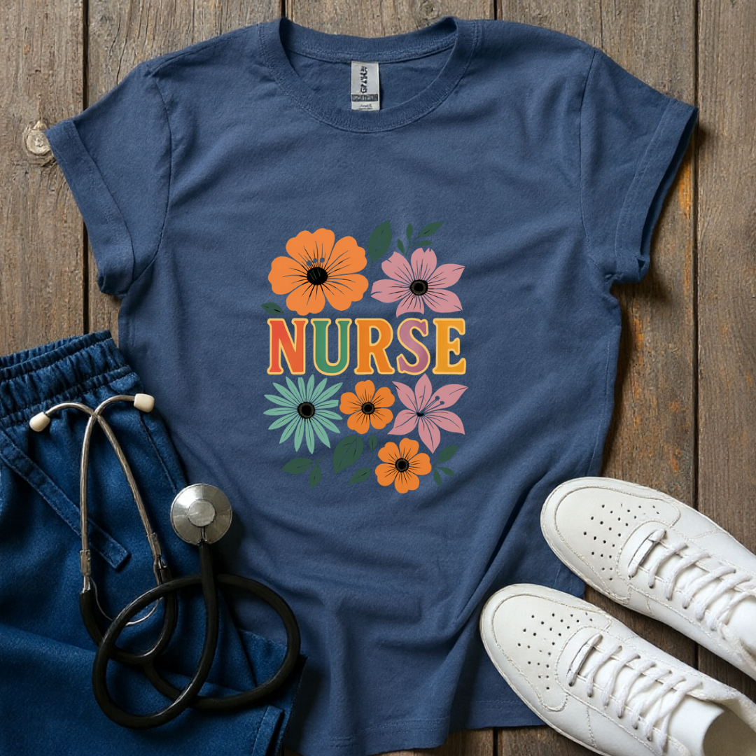 Floral Nurse T-Shirt
