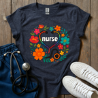 Nurse Round Flowers T-Shirt