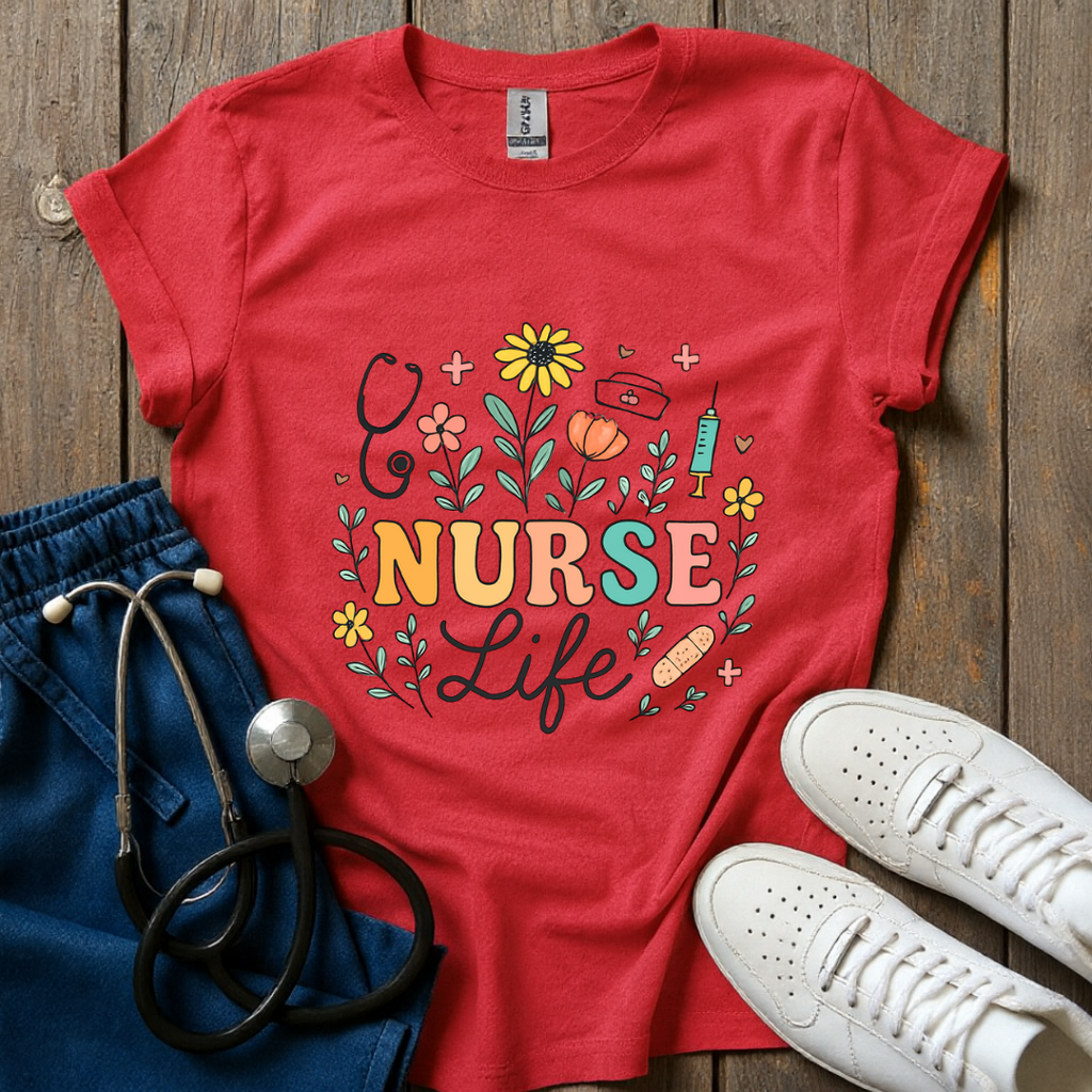 Floral Nurse Life T-Shirt