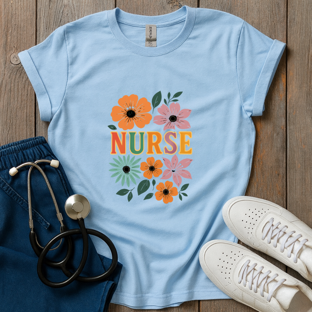 Floral Nurse T-Shirt
