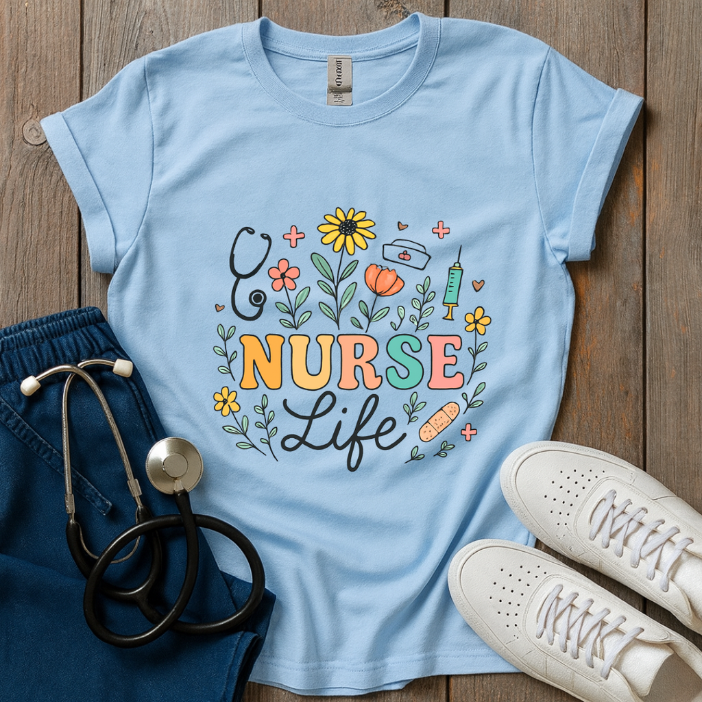 Floral Nurse Life T-Shirt