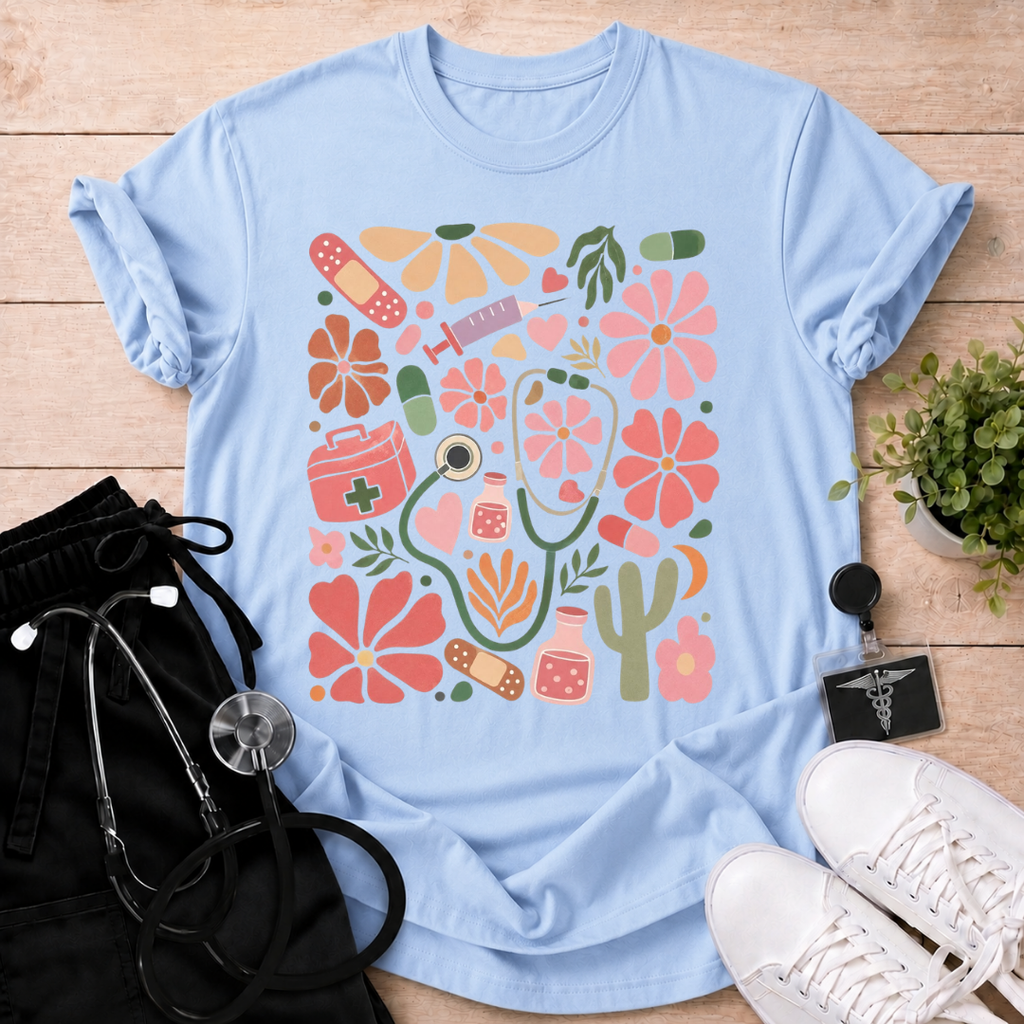 Medical Botanical Icons T-Shirt
