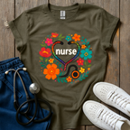 Nurse Round Flowers T-Shirt